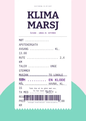 Klimamarsj — kvitteringsplakat