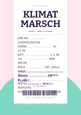 Klimatmarsch — kvittoaffisch