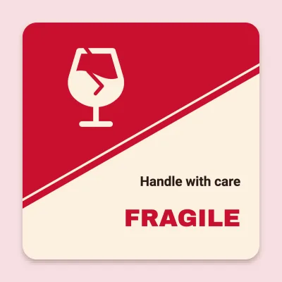 Fragile, split on a slant
