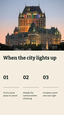 When the city lights up · Visual recipe