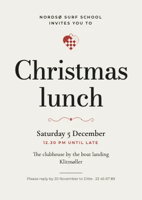 Christmas lunch — classic letterpress