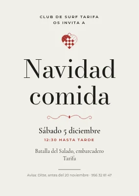 Página 1 de Comida de Navidad — tipografía clásica