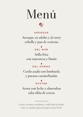 Página 2 de Comida de Navidad — tipografía clásica