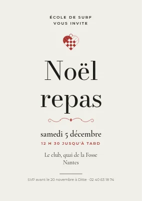 Déjeuner de Noël — typographie classique
