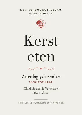 Kerstlunch — klassieke letterpress