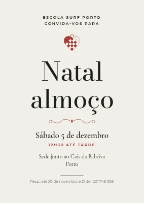 Almoço de Natal — tipografia clássica
