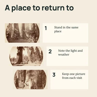 A place to return to · Three steps