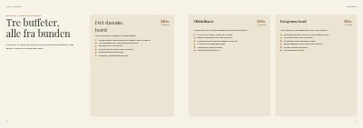 Side 8–9 af Cateringkatalog med menuer og selskabslokaler – 32 sider
