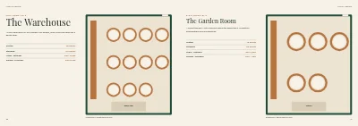 Pages 20–21 of Catering catalogue with menus and party rooms – 32 pages