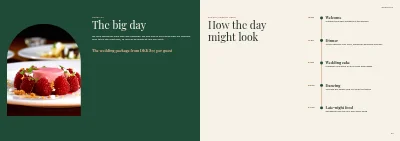 Pages 22–23 of Catering catalogue with menus and party rooms – 32 pages