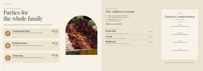 Pages 24–25 of Catering catalogue with menus and party rooms – 32 pages