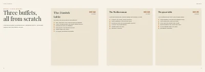 Pages 8–9 of Catering catalogue with menus and party rooms – 32 pages