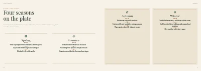 Pages 10–11 of Catering catalogue with menus and party rooms – 32 pages
