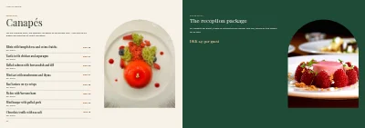 Pages 12–13 of Catering catalogue with menus and party rooms – 32 pages