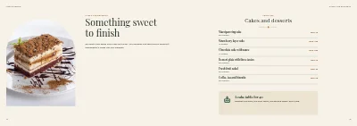 Pages 14–15 of Catering catalogue with menus and party rooms – 32 pages