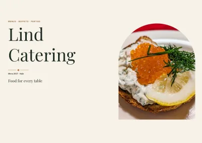 Catering catalogue with menus and party rooms – 32 pages
