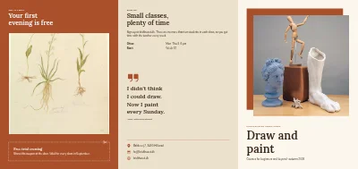 Art school drawing and painting courses