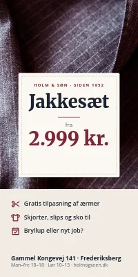 Dørplakat til herreekvipering — jakkesæt fra 2.999 kr.