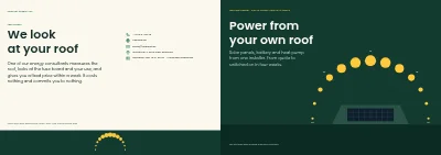 Cover of Brochure for a solar panel and heat pump installer – 20 pages
