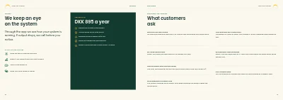 Pages 18–19 of Brochure for a solar panel and heat pump installer – 20 pages