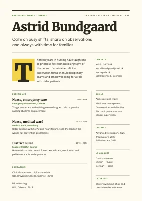 Nurse CV — magazine feature