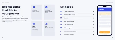Pages 2–3 of User guide to an app for small businesses – 20 pages