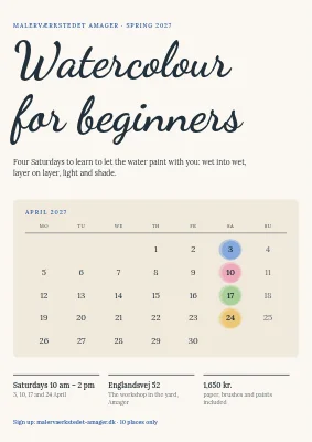 Beginners' watercolour course on Amager