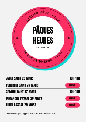 Horaires de Pâques avec un sceau — atelier de vélos à Vesterbro