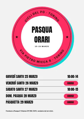 Orari di Pasqua con un sigillo — officina per bici a Vesterbro