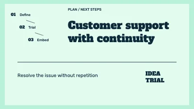 Page 1 of Customer support with continuity