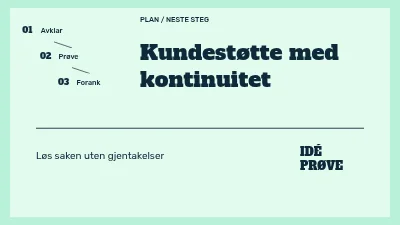 Side 1 av Kundestøtte med kontinuitet