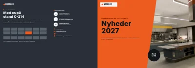 Omslag af Nyhedsbrochure til fagmesse for producent af køkkenudstyr – 8 sider