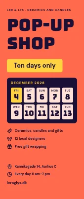 Pop-up shop roll-up — ten days only