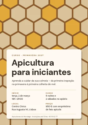 Curso de apicultura — padrão de favo de mel