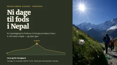 Side 1 af Rejsedagbog — vandretur i Nepal