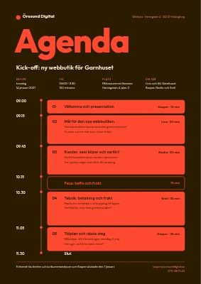 Mötesagenda — webbyrå