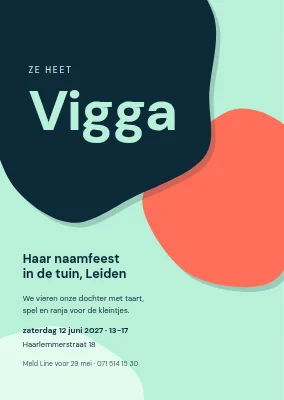 Naamgevingsfeest — de naam in uitgeknipt papier