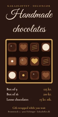 Door poster for a chocolatier — handmade chocolates