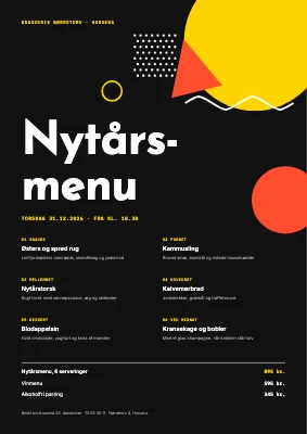 Nytårsmenu — Memphis på sort