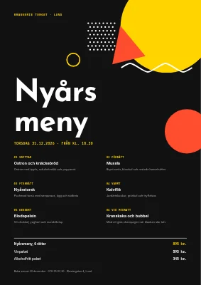 Nyårsmeny — Memphis på svart