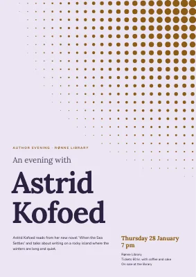 Author evening — halftone dots