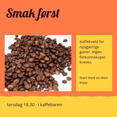 Smak først · solskinnskafé