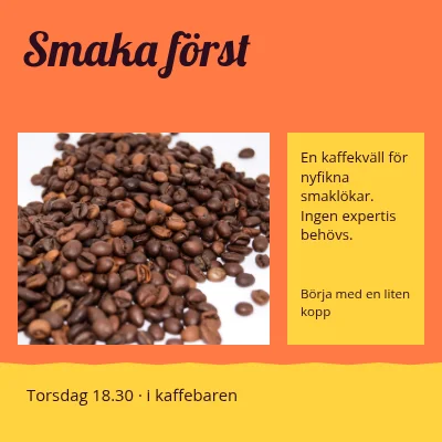 Smaka först · soligt kafé