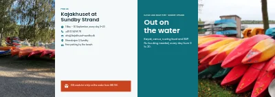 Cover of Brochure for kayak and boat hire – 8 pages