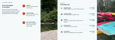 Pages 2–3 of Brochure for kayak and boat hire – 8 pages