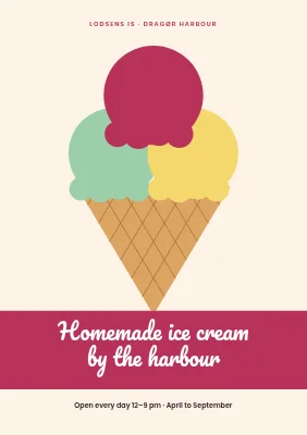 Ice-cream shop by the harbour in Dragør