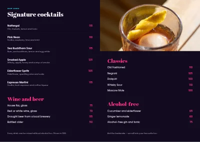Pagina 2 van Cocktail bar drinks menu