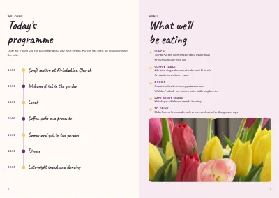 Sidorna 2–3 av Confirmation party programme with songs – 8 pages
