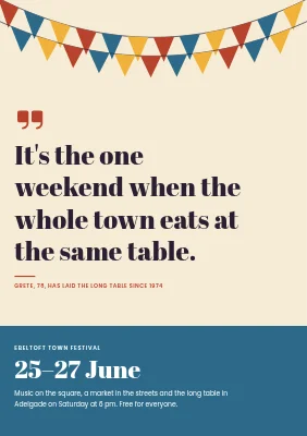 Ebeltoft town festival with a long table