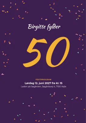 Festprogram til 50-års fødselsdag – 8 sider